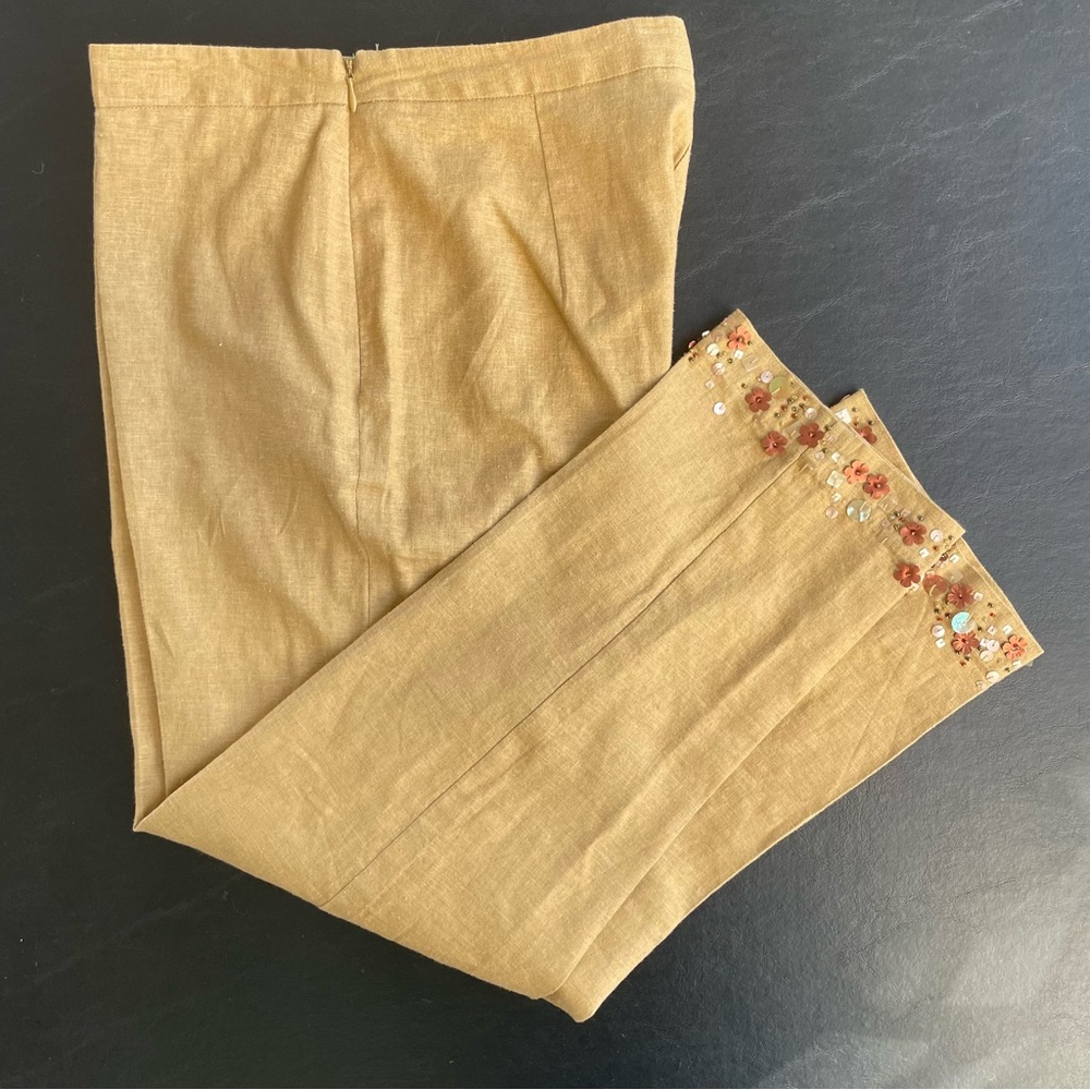 John Paul Richard linen rayon pants, embellished with sequins 4P.